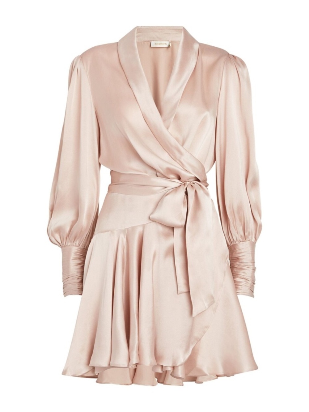 ZIMMERMANN pale pink petal Silk Wrap Mini Dress - size small 🌟